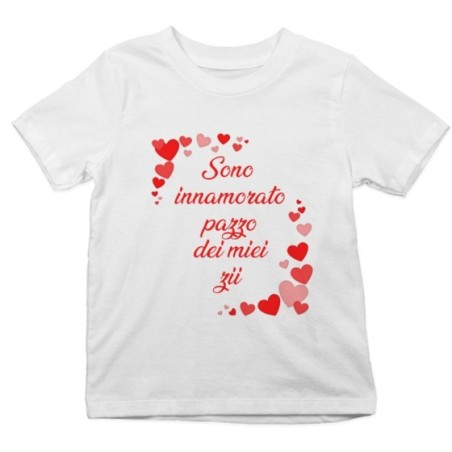 T-shirt bambino sono innamorato pazzo di mio zio dei miei...