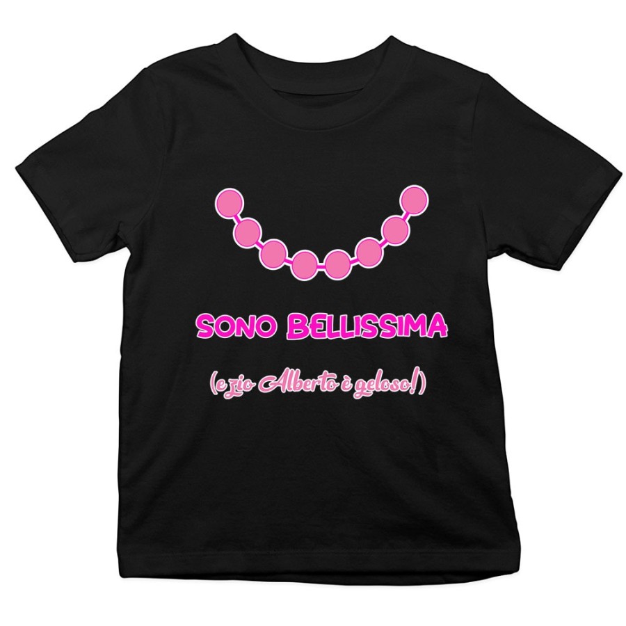 T-shirt bambina personalizzata  nome sono bellissima e zio è geloso Per gli zii