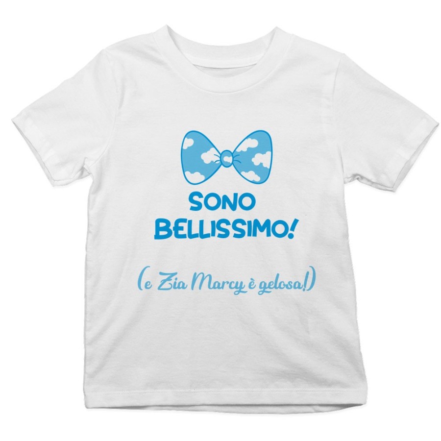 T-shirt bambino personalizzata  nome sono bellissimo e zia è gelosa Per gli zii
