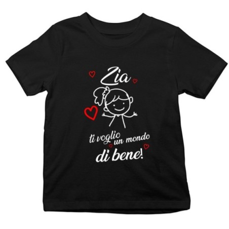 T-shirt bambino zio zii ti voglio vi voglio un mondo di bene Per gli zii