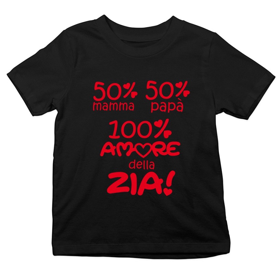 T-shirt bambino 50% mamma 50% papà 100% amore di zio degli zii Per gli zii