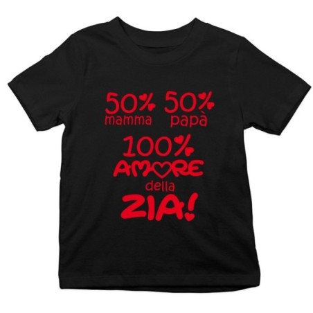 T-shirt bambino 50% mamma 50% papà 100% amore di zio...