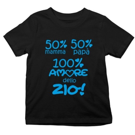 T-shirt bambino 50% mamma 50% papà 100% amore di zio degli zii Per gli zii