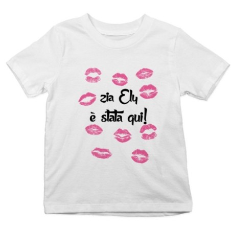 T-shirt bambino personalizzata  nome zia è stata qui