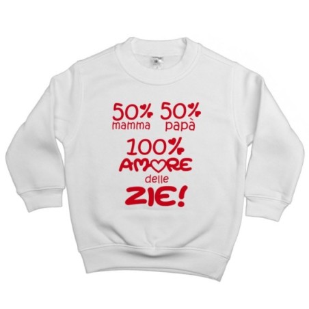 Felpa bambino 50% mamma 50% papà 100% amore di zio degli zii Per gli zii