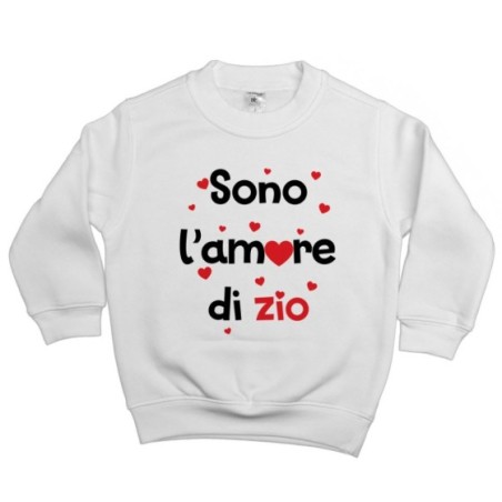 Felpa bambino sono amore dello zio degli zii  cuoricini Per gli zii