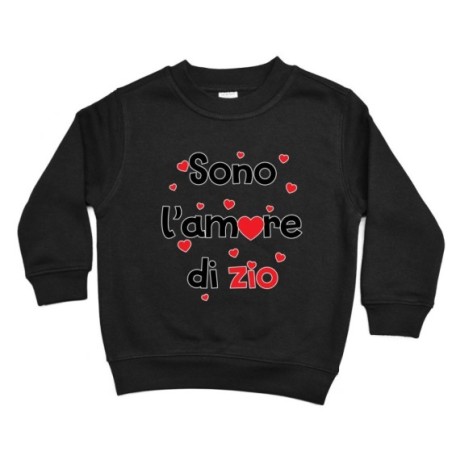 Felpa bambino sono amore dello zio degli zii  cuoricini Per gli zii