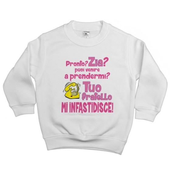 Felpa bambino pronto zia zio? puoi venire a prendermi? tuo fratello mi infastidisce Per gli zii