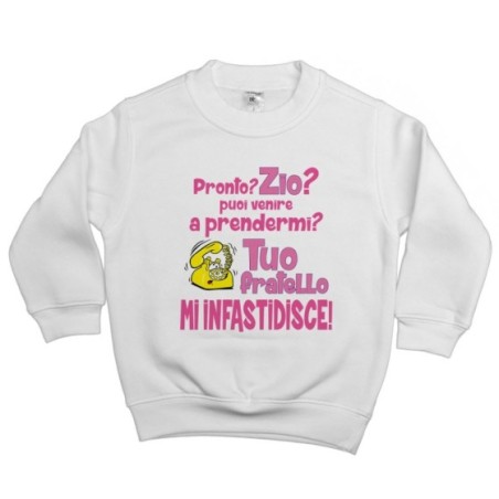 Felpa bambino pronto zia zio? puoi venire a prendermi? tuo fratello mi infastidisce Per gli zii