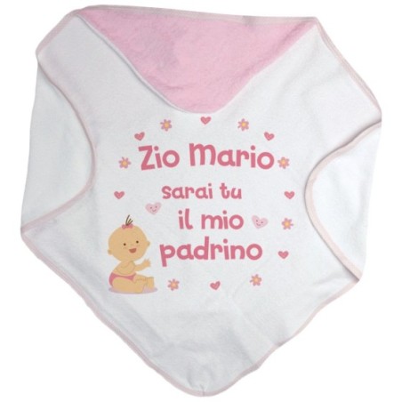 Accappatoio neonato personalizzato  nome sarai tu la mia...
