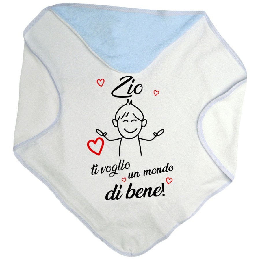 Accappatoio neonato zio zii ti voglio vi voglio un mondo di bene Per gli zii