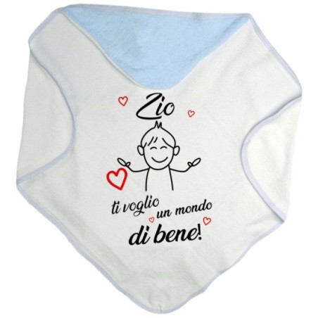 Accappatoio neonato zio zii ti voglio vi voglio un mondo...