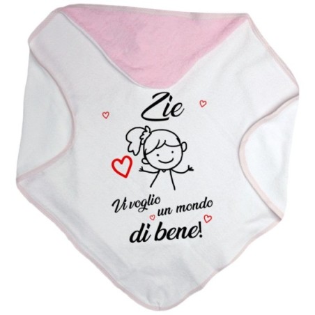 Accappatoio neonato zio zii ti voglio vi voglio un mondo di bene Per gli zii