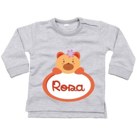 Felpa neonata personalizzata con nome orsetto