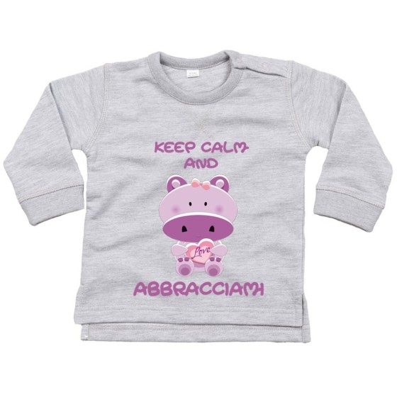 Felpa neonato keep calm and abbracciami Divertenti