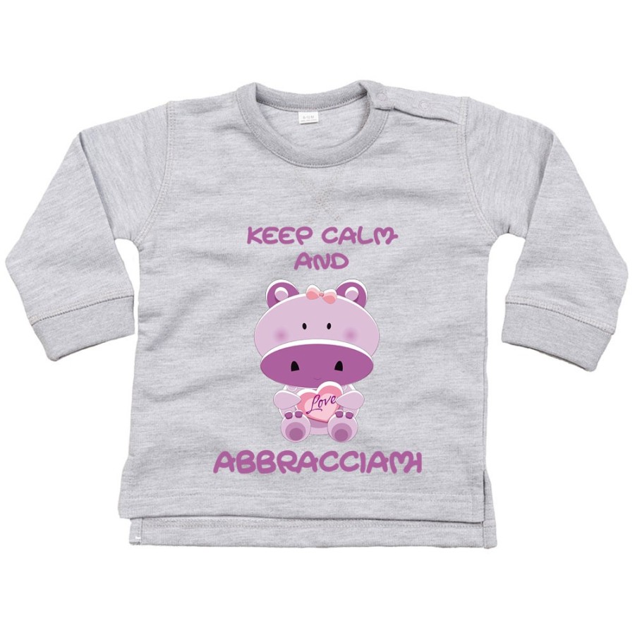 Felpa neonato keep calm and abbracciami Divertenti