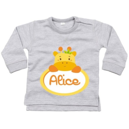 Felpa neonata personalizzata con nome giraffa