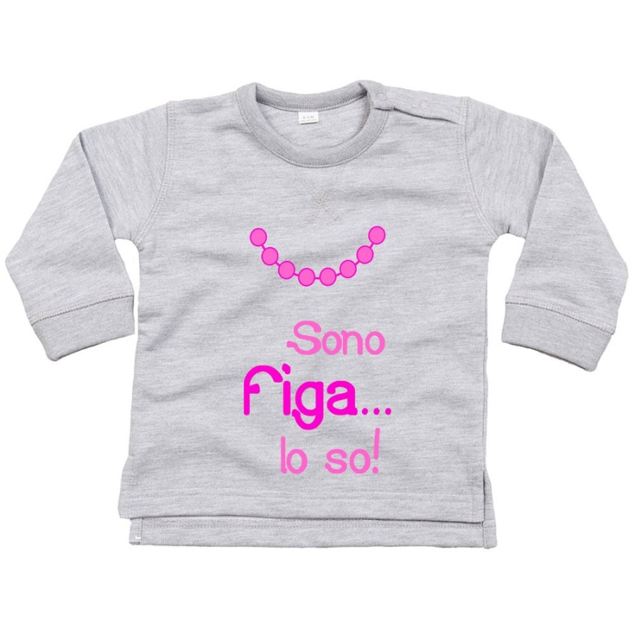 Felpa neonata sono figa lo so Divertenti