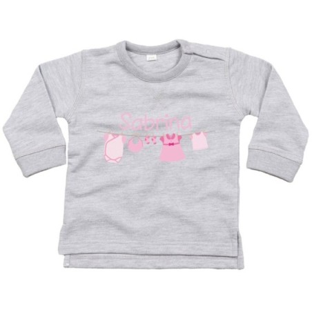 Felpa neonato personalizzata con nome vestitini appesi