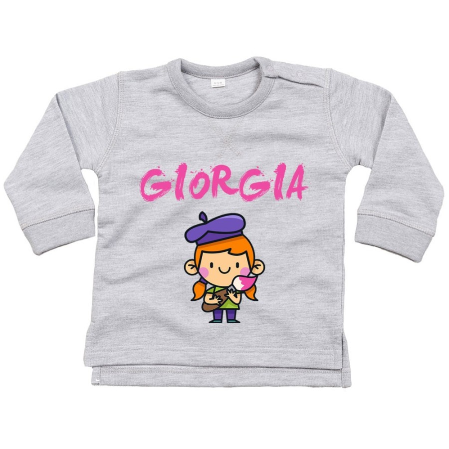 Felpa neonato personalizzata con nome piccolo artista Divertenti