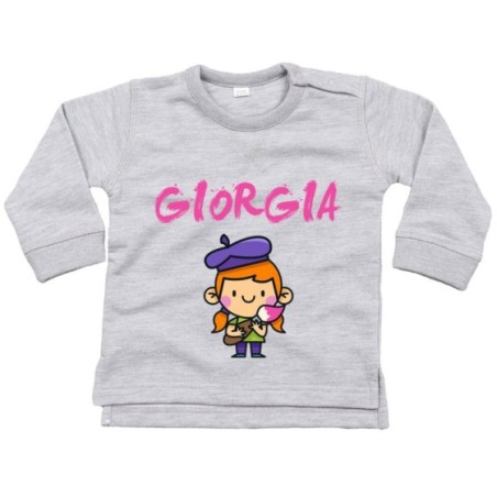 Felpa neonato personalizzata con nome piccolo artista