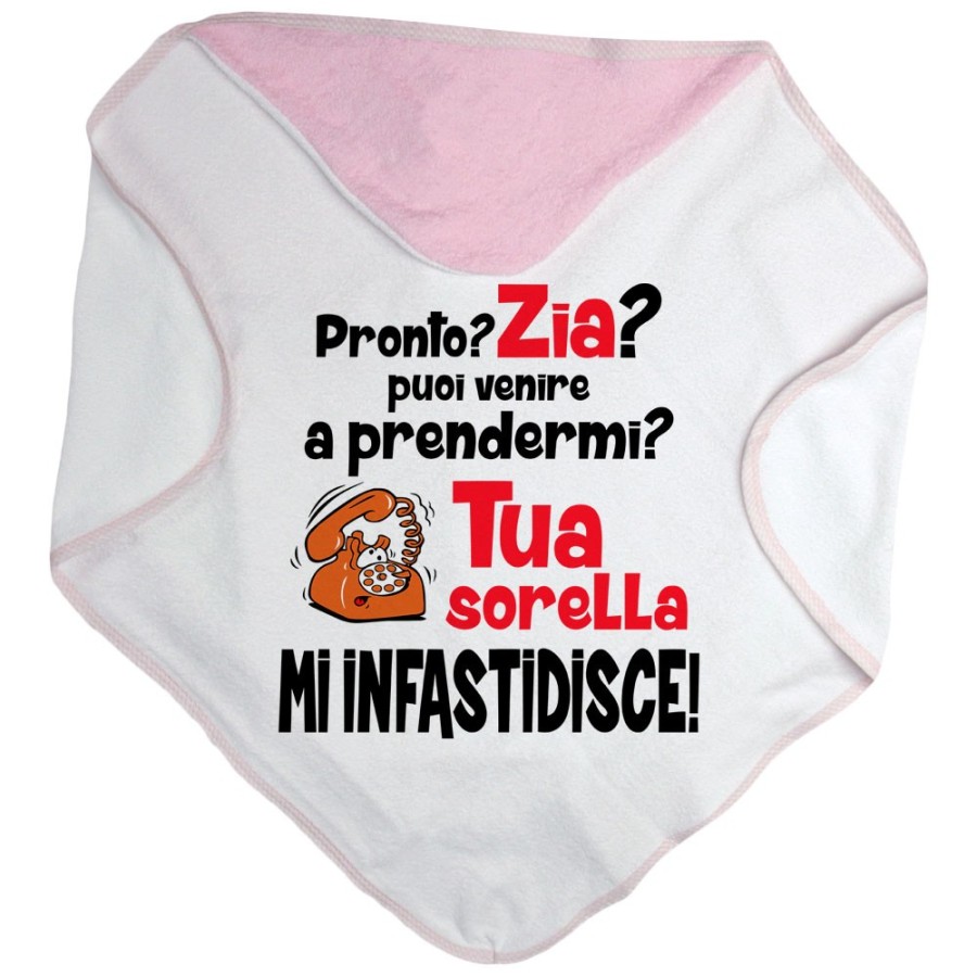 Accappatoio neonato pronto zia zio? puoi venire a prendermi? tua sorella mi infastidisce Per gli zii