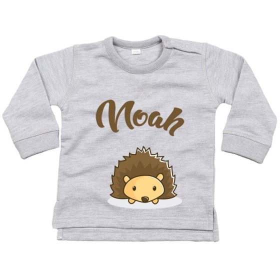 Felpa neonato personalizzata con nome baby riccio Divertenti