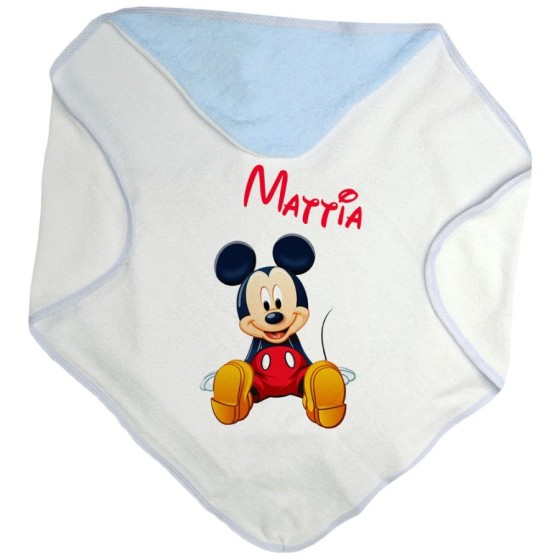 Accappatoio neonato personalizzato con nome cute topolino Cartoon