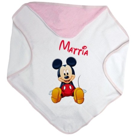 Accappatoio neonato personalizzato con nome cute topolino Cartoon