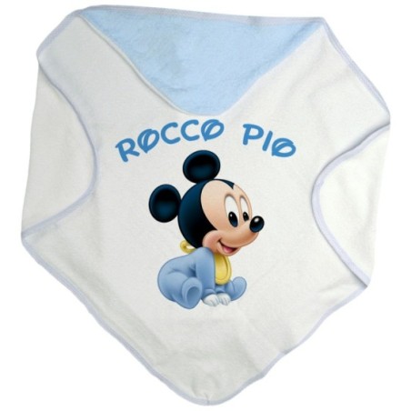Accappatoio neonato personalizzato con nome baby topolino...