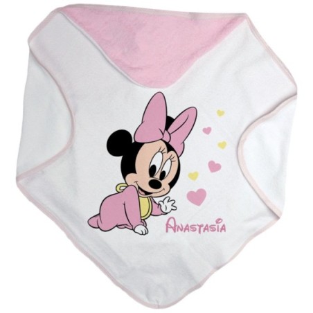 Accappatoio neonata personalizzato con nome baby minnie