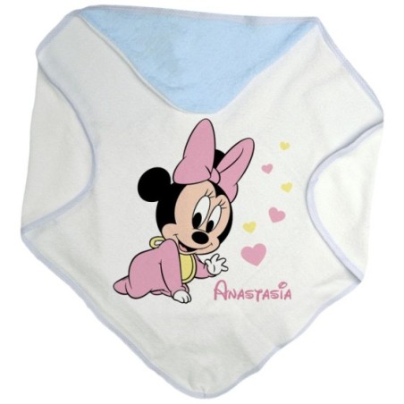 Accappatoio neonata personalizzato con nome baby minnie Cartoon