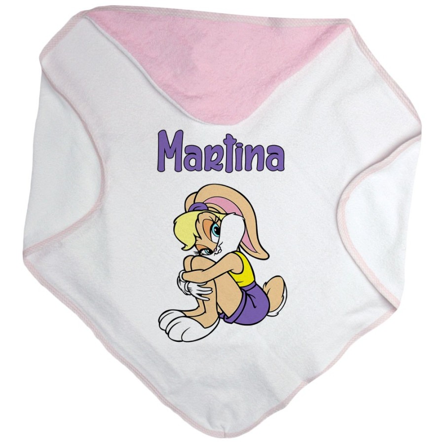 Accappatoio neonata personalizzato con nome baby lola bunny Cartoon