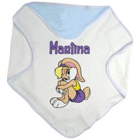 Accappatoio neonata personalizzato con nome baby lola bunny Cartoon