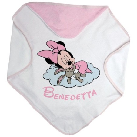 Accappatoio neonata personalizzato con nome minnie sleeping