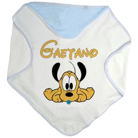 Accappatoio neonato personalizzato con nome baby pluto