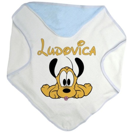 Accappatoio neonato personalizzato con nome baby pluto Cartoon