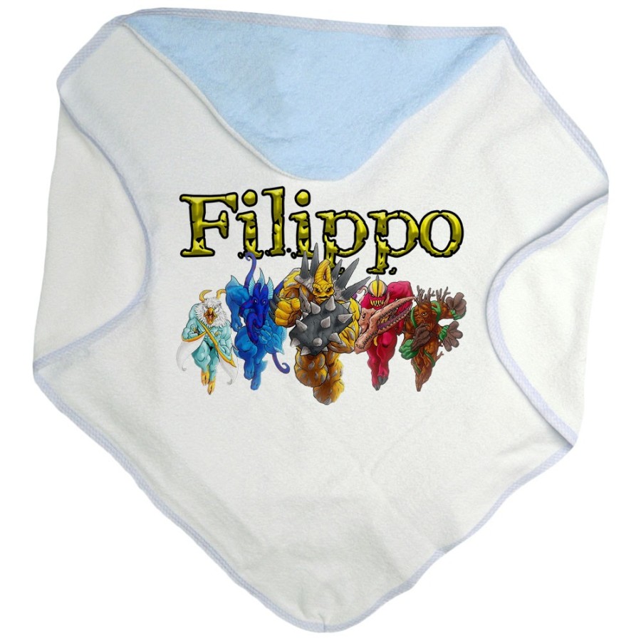 Accappatoio neonato personalizzato con nome gormiti Cartoon