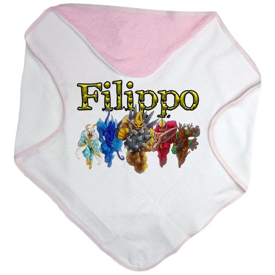 Accappatoio neonato personalizzato con nome gormiti Cartoon