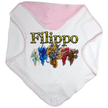 Accappatoio neonato personalizzato con nome gormiti Cartoon