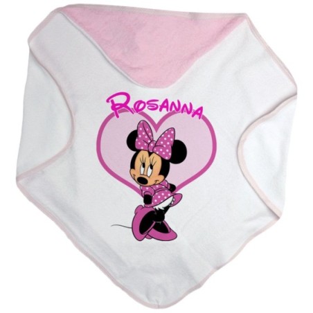 Accappatoio neonata personalizzato con nome minnie