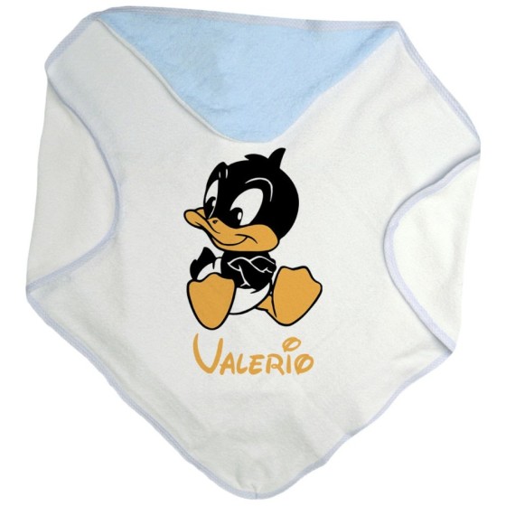 Accappatoio neonato personalizzato con nome baby duffy Cartoon