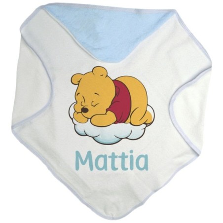 Accappatoio neonato personalizzato con nome sleeping winnie