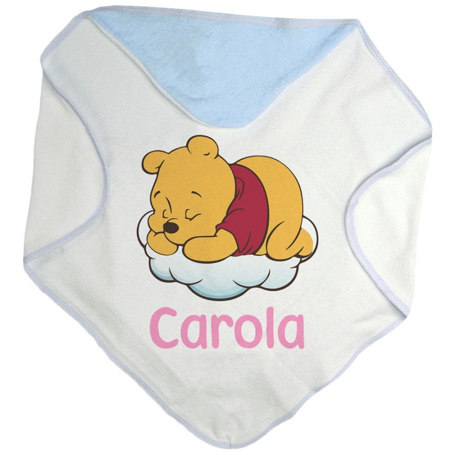 Accappatoio neonato personalizzato con nome sleeping winnie Cartoon