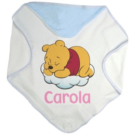 Accappatoio neonato personalizzato con nome sleeping winnie Cartoon