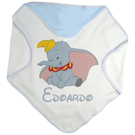 Accappatoio neonato personalizzato con nome dumbo Cartoon