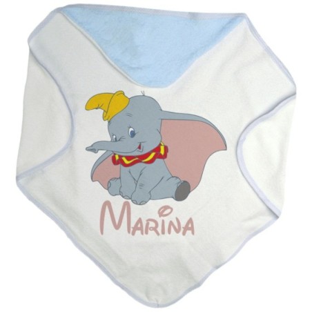 Accappatoio neonato personalizzato con nome dumbo Cartoon