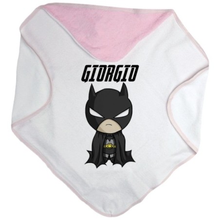 Accappatoio neonato personalizzato con nome baby batman Cartoon