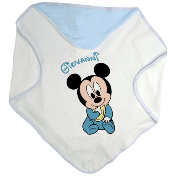 Accappatoio neonato personalizzato con nome sweet topolino Cartoon