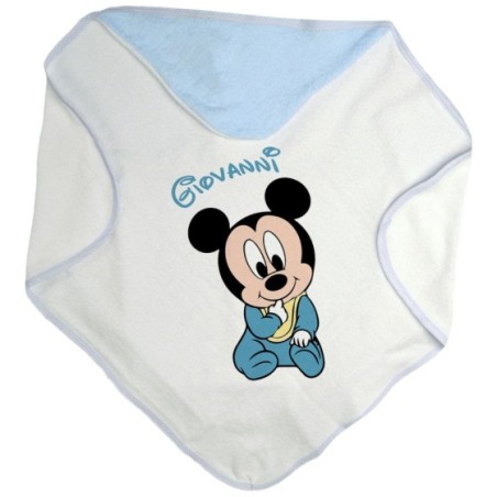 Accappatoio neonato personalizzato con nome sweet topolino